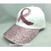 Pink Ribbon Breast Cancer Awareness Cap Baseball Hat Bling Rhinestone White New   eb-54458636